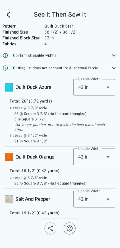 See your quilt's colors and proportions